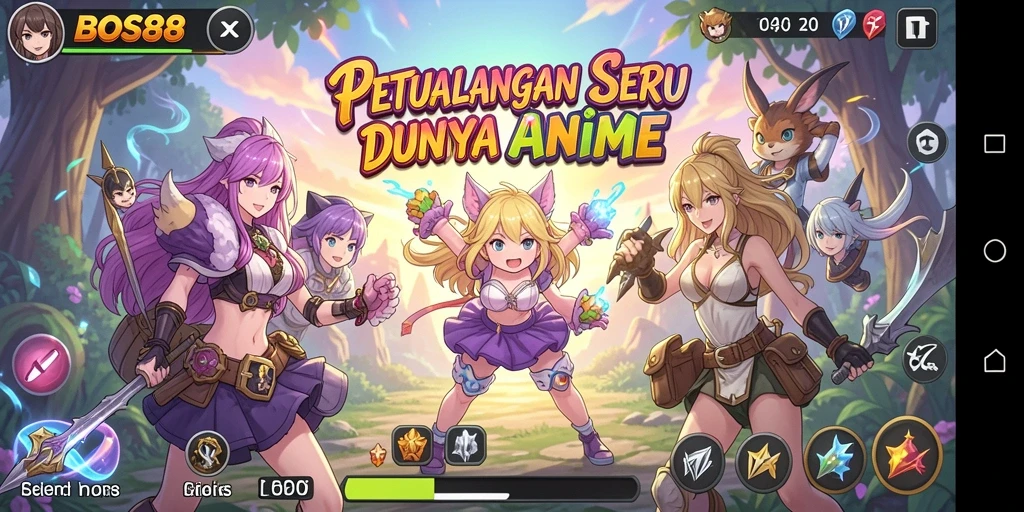 Tampilan gameplay BOS88 yang menarik dan dinamis dalam dunia Anime.