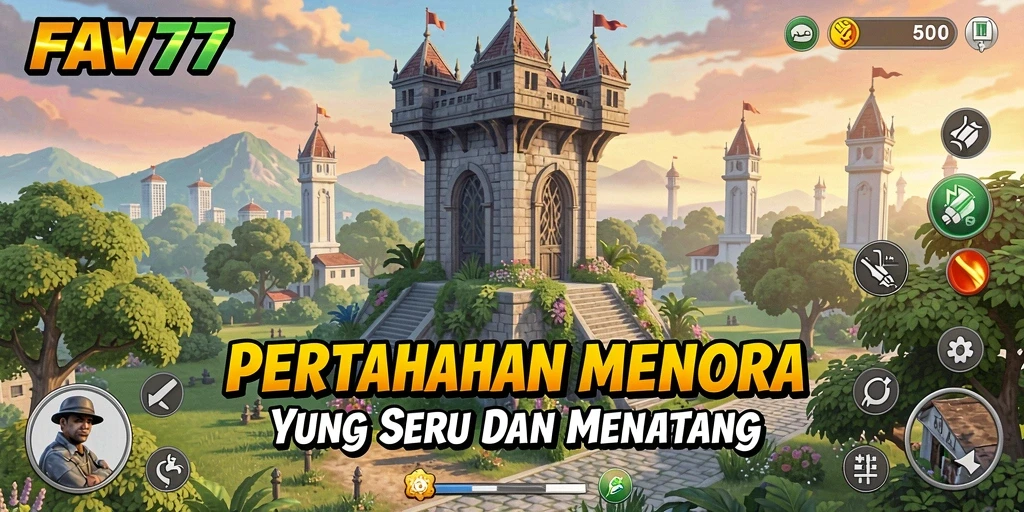 Screenshot gameplay FAV77 yang mendebarkan dalam Tower Defense.