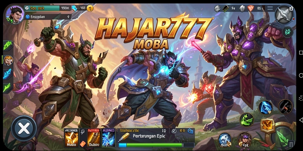 Tampilan gameplay seru HAJAR777 dalam pertarungan tim.