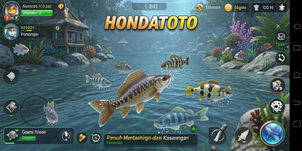 Gameplay HONDATOTO dengan pengalaman memancing yang mendebarkan.