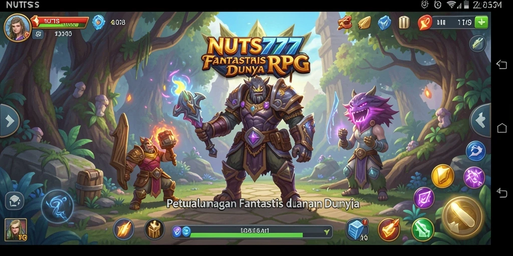 Gameplay RPG yang menegangkan dan penuh aksi dalam NUTS777.