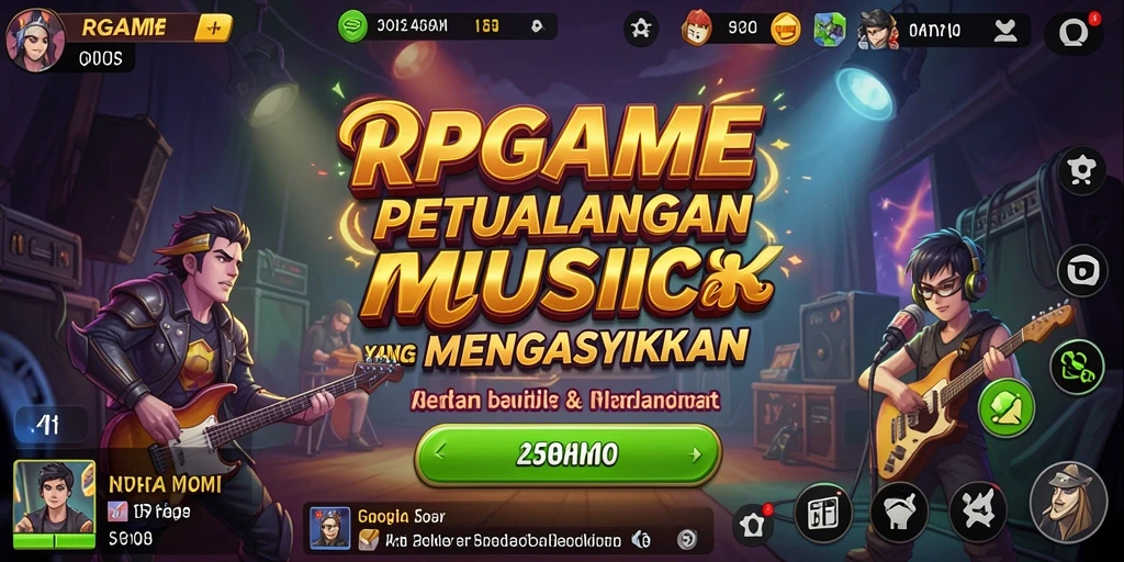 Tampilan gameplay RPGAME yang menampilkan interaksi musik.