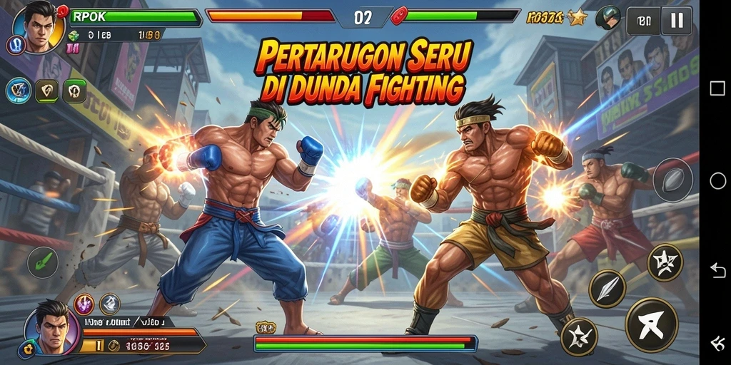 Screenshot menunjukkan pertarungan intens di arena RPOK.