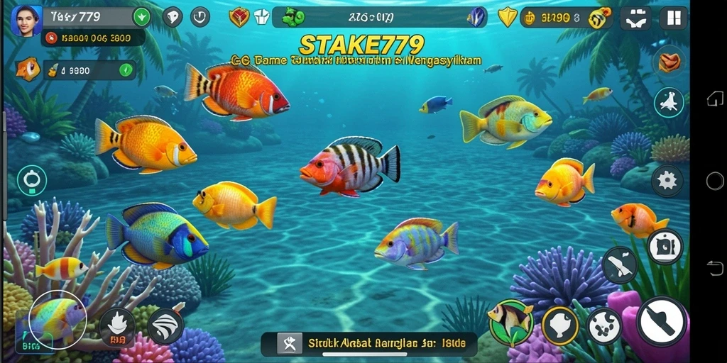 Tampilan gameplay STAKE779 yang seru saat menembak ikan.