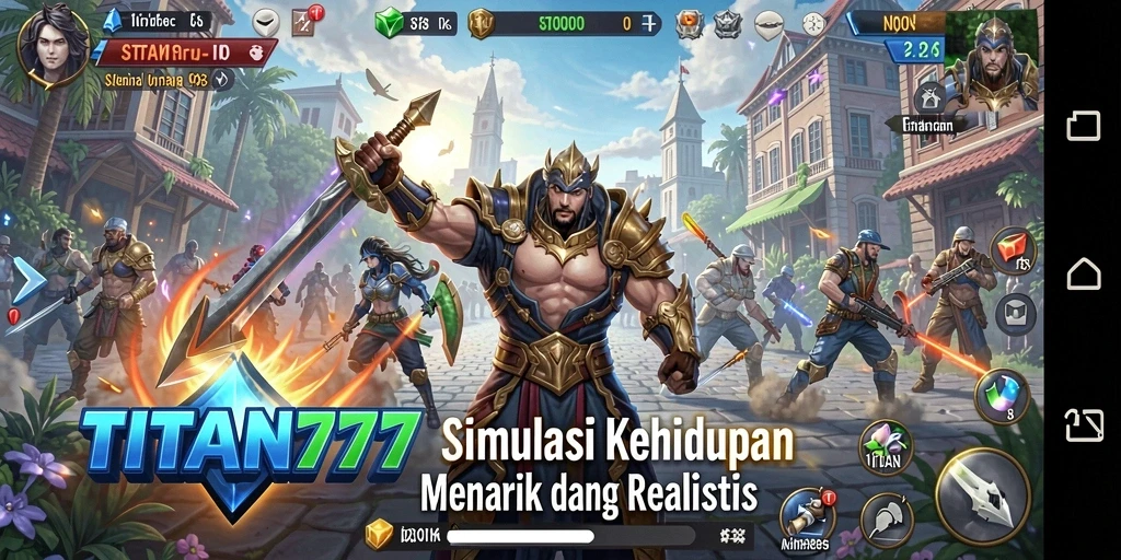 Tampilan gameplay menarik dalam simulasi kehidupan TITAN777.