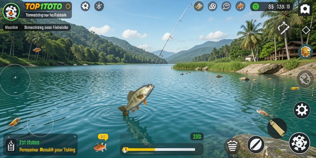 Gameplay menangkap ikan yang seru di TOP1TOTO.