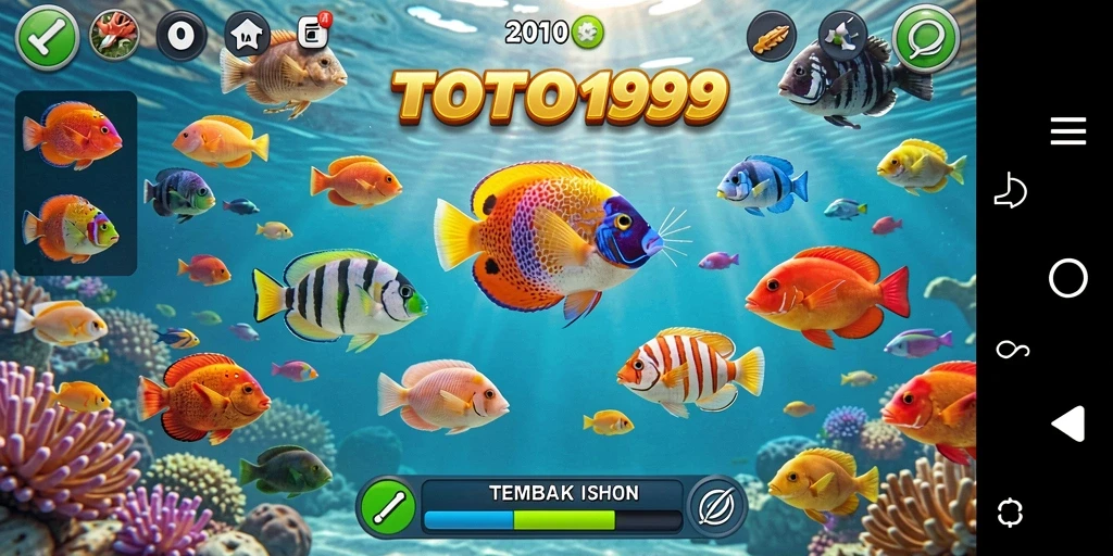 Tampilan gameplay TOTO99 yang menarik dengan beragam ikan untuk ditangkap.