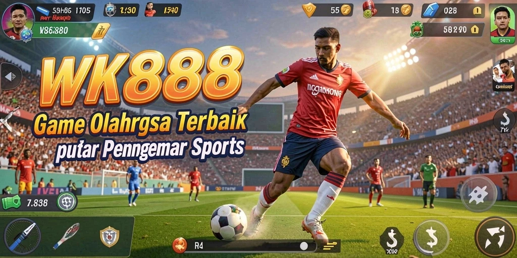 Tampilan gameplay dinamis di WK888 yang menampilkan aksi olahraga seru.